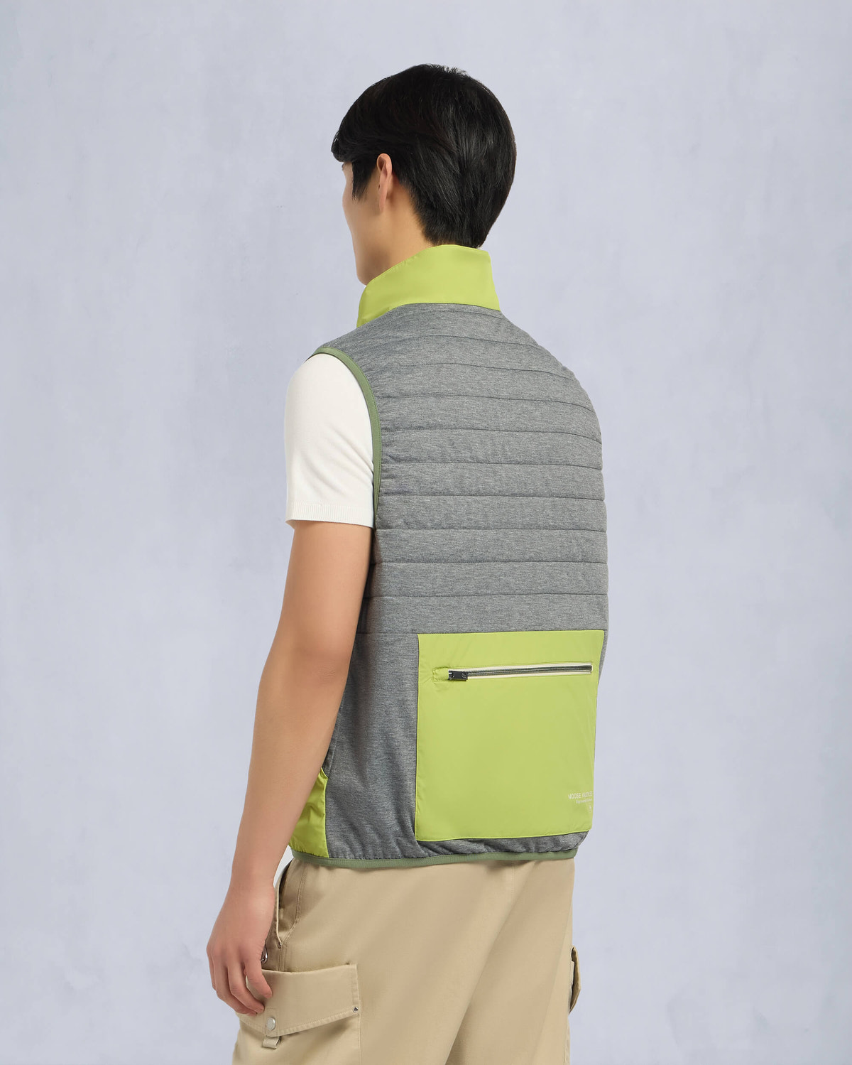 Moose Knuckles Mens Dominion Packable Vest KELP/ACID M15MV452 Detail5