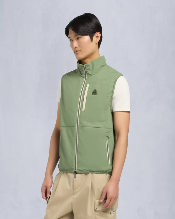 Moose Knuckles Mens Dominion Packable Vest KELP/ACID M15MV452 Front