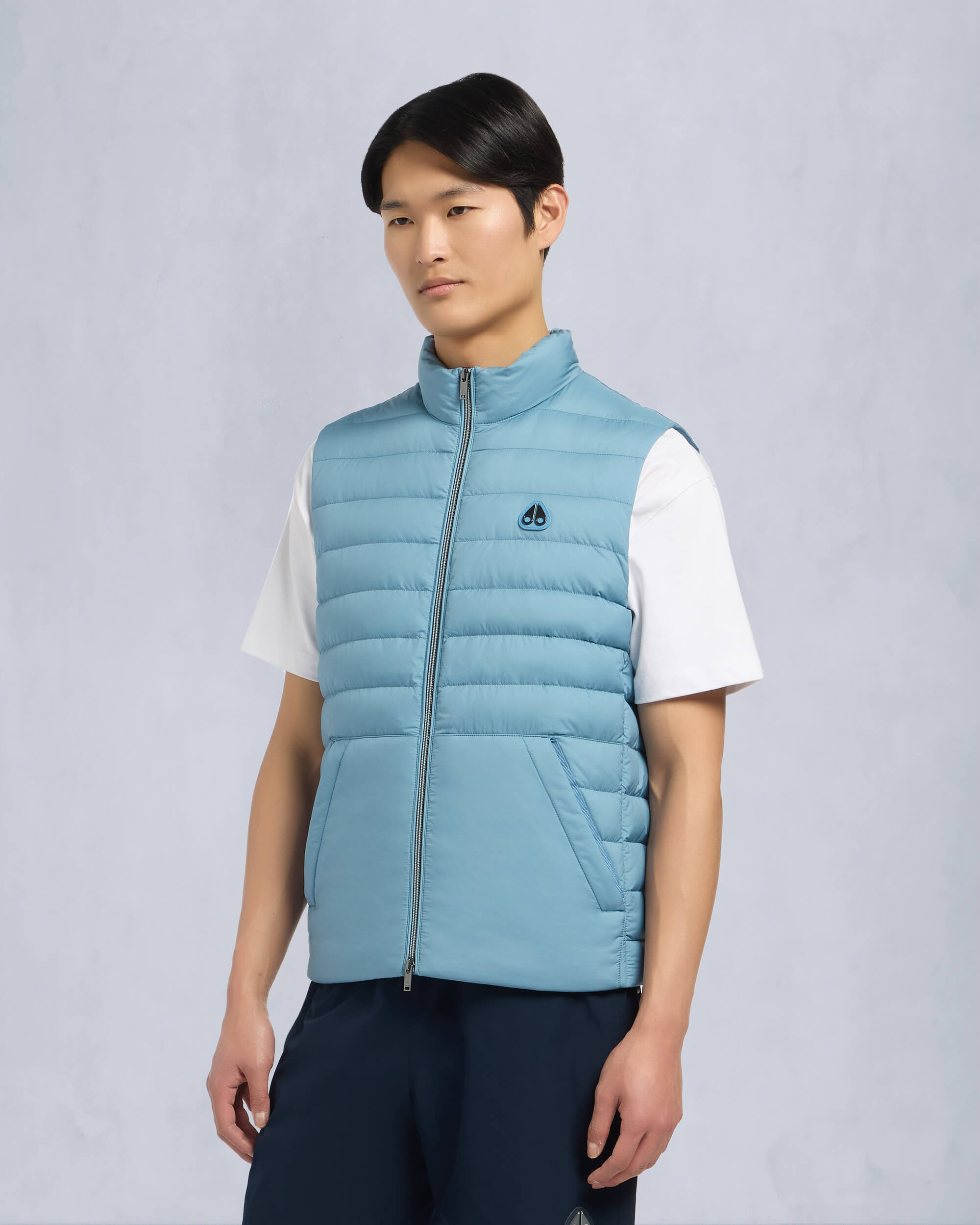 Moose Knuckles Mens Mentana Air Down Vest SEA M15MV456 Front
