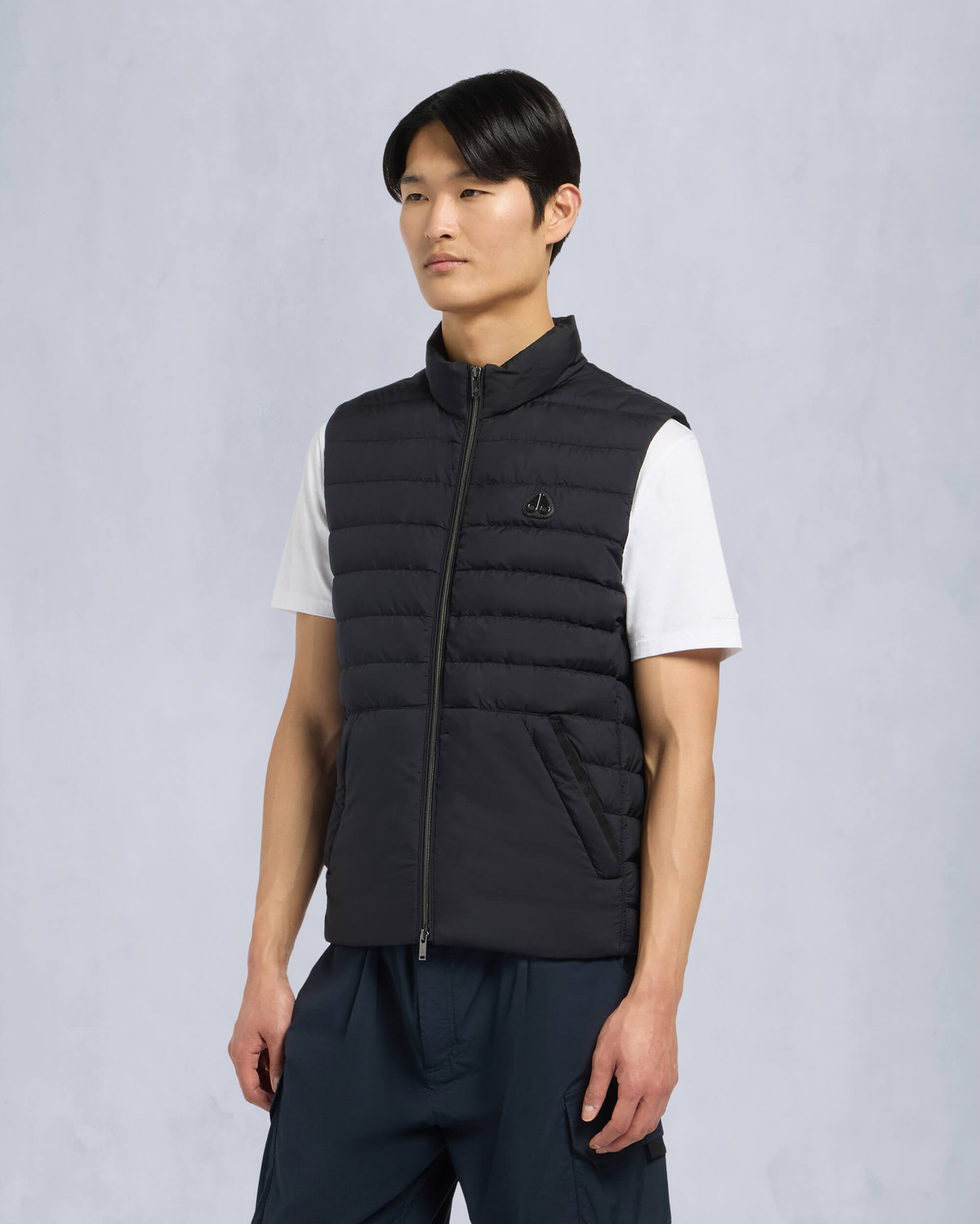 Moose Knuckles Mens Mentana Air Down Vest Black M15MV456 Front