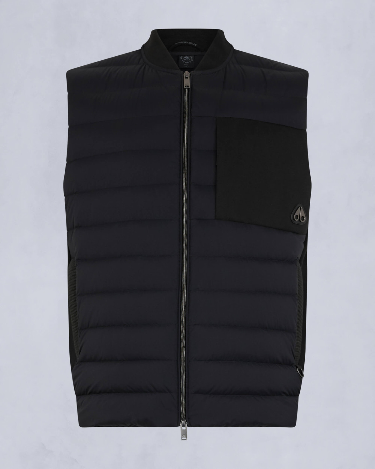 Moose Knuckles Mens Anderson Air Down Hybrid Vest Black / Shiny Black M15MV457 - GM