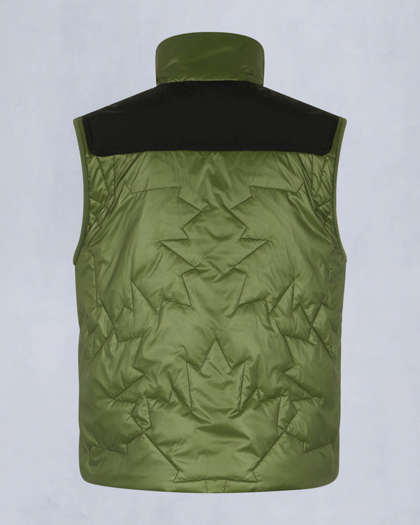 Moose Knuckles Mens Leaf Quilt Icon Vest BLACK/KELP M15MV464 Detail2