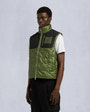 Moose Knuckles Mens Leaf Quilt Icon Vest BLACK/KELP M15MV464 Front