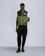 Moose Knuckles Mens Leaf Quilt Icon Vest BLACK/KELP M15MV464 Front Category