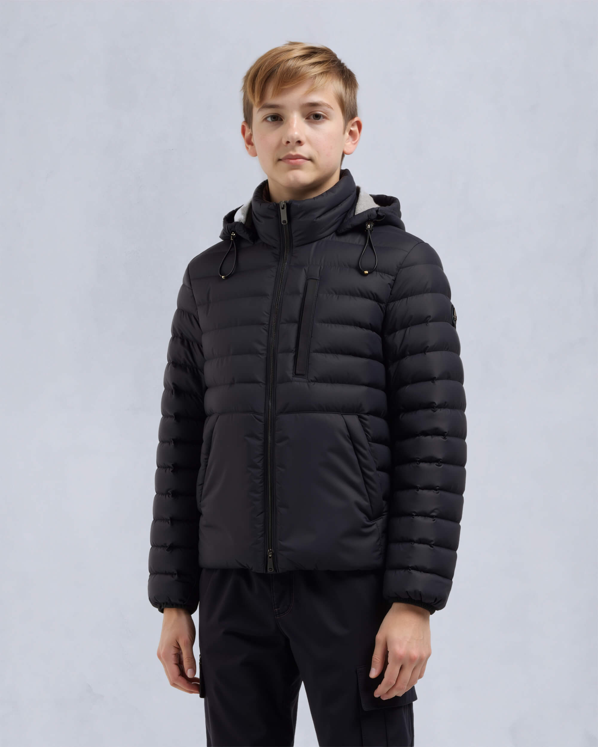 Moose Knuckles Kids Kids Unisex Gregoire Air Down Jacket Black M15UJ183 Front