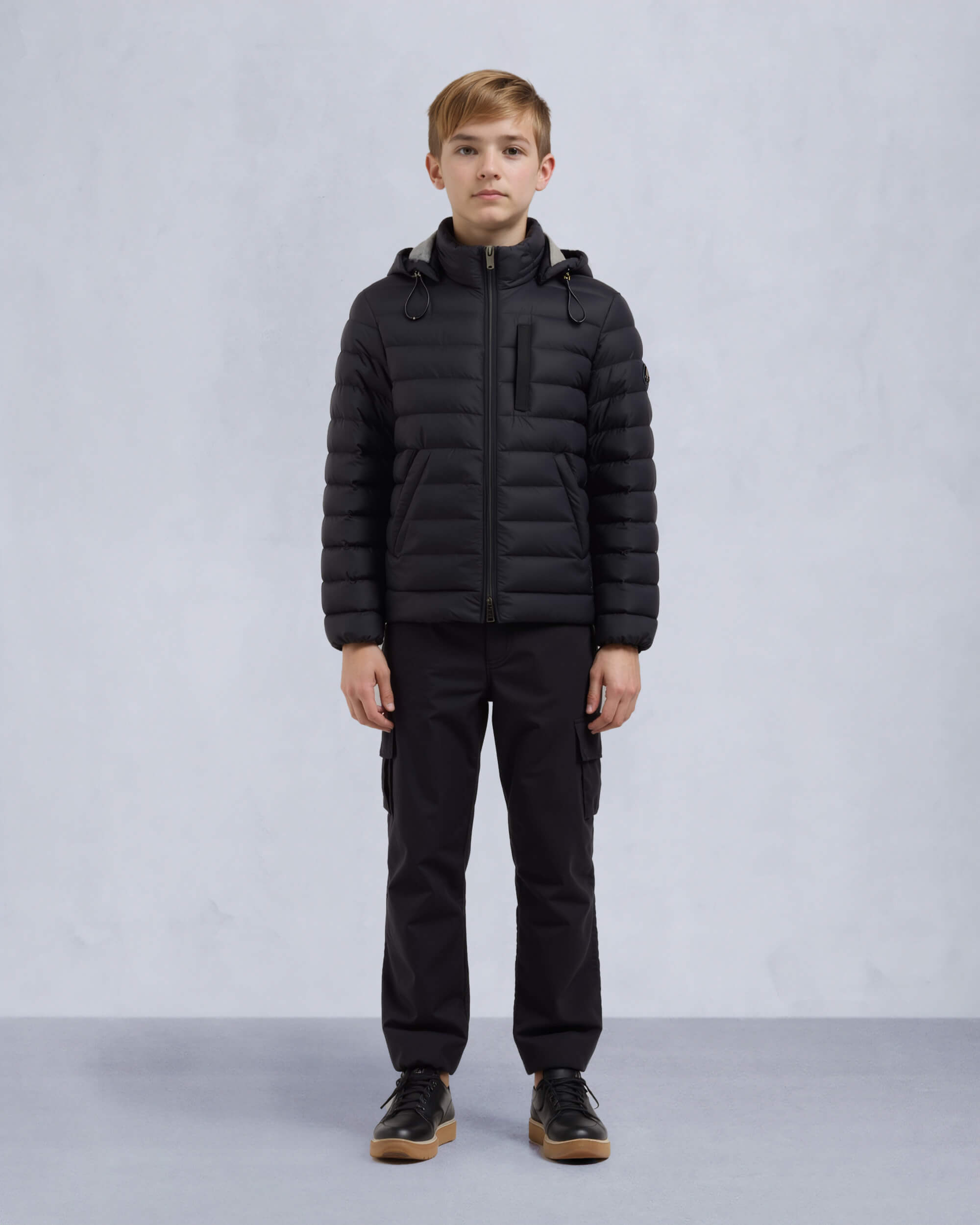 Moose Knuckles Kids Kids Unisex Gregoire Air Down Jacket Black M15UJ183 Front Category