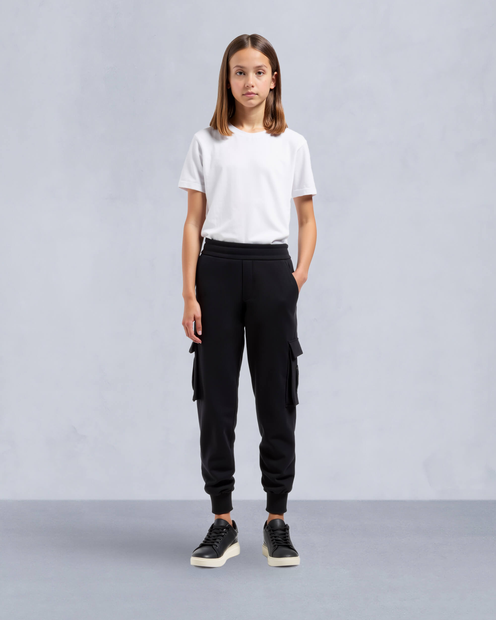 Moose Knuckles Kids Kids Unisex Hartsfield Cargo Joggers Black M15UR789 Detail3