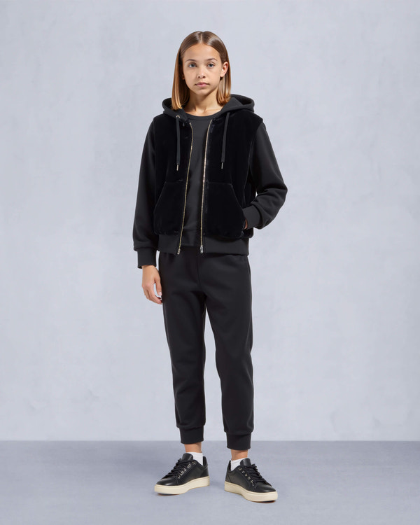 Moose Knuckles Kids Kids Unisex Rosylyn Bunny Hoodie Black M15US647 Front Category