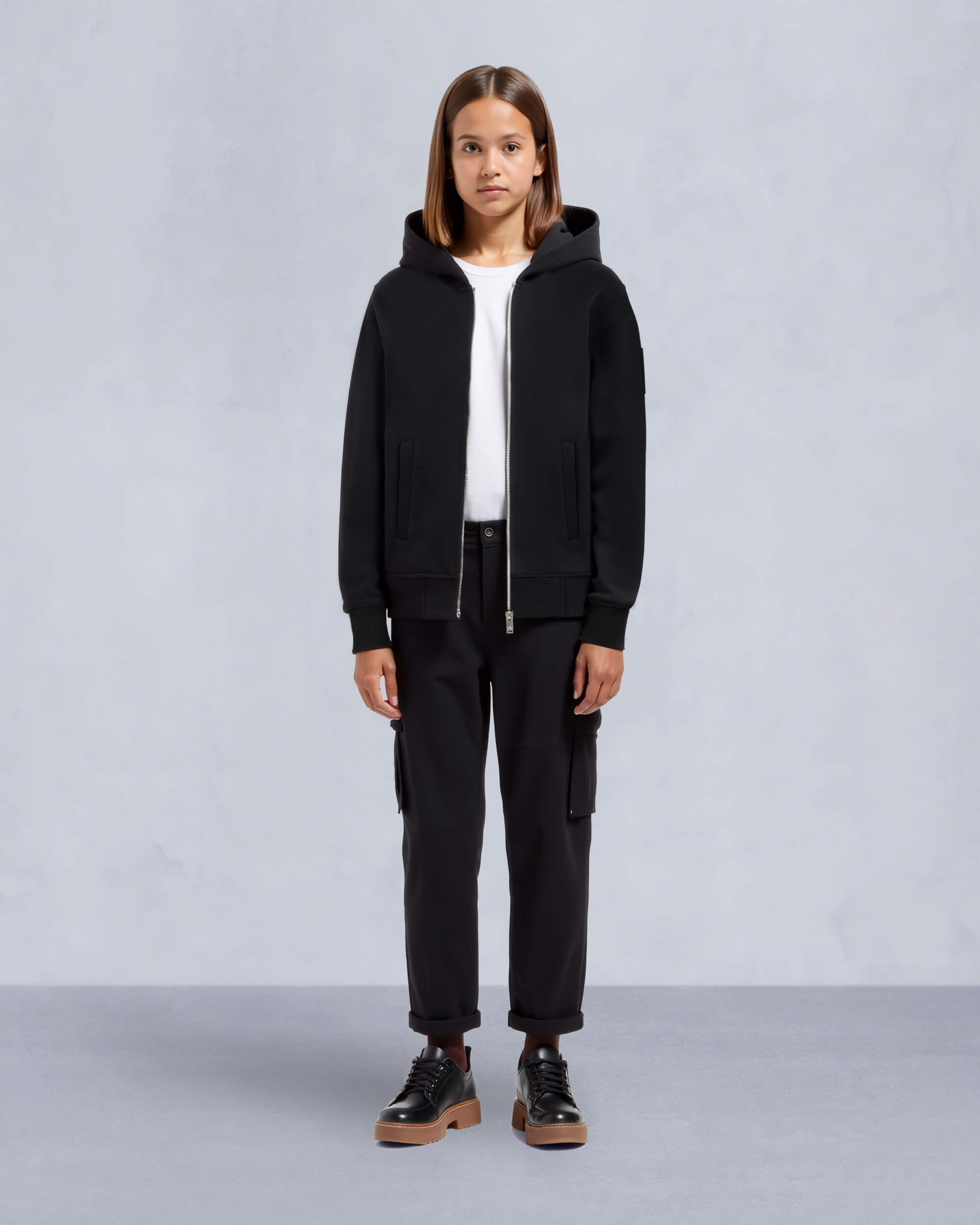 Moose Knuckles Kids Kids Unisex Hartsfield Zip Hoodie Black M15US708 Detail3