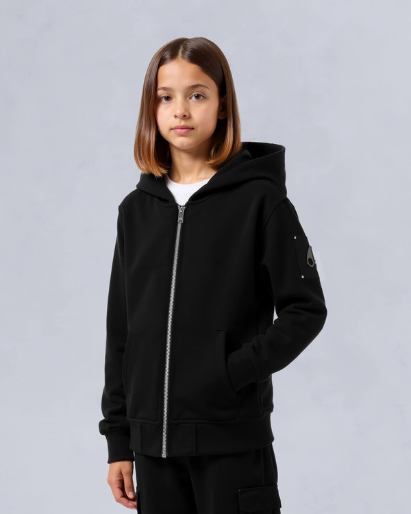 Moose Knuckles Kids Kids Unisex Hartsfield Zip Hoodie Black M15US708 Detail4