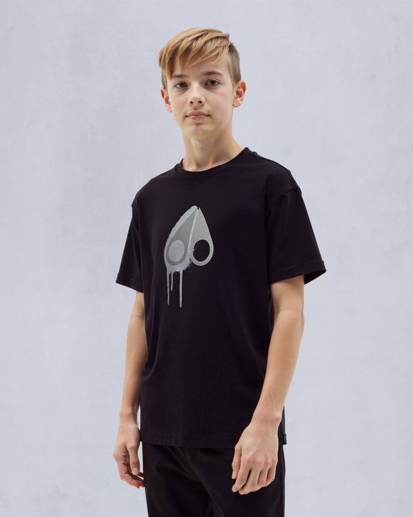 Moose Knuckles Kids Kids Unisex Augustine T-Shirt BLK W/DUSK M15UT781 Detail4