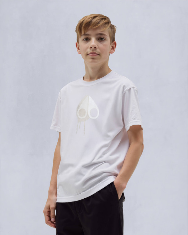 Moose Knuckles Kids Kids Unisex Augustine T-Shirt MILKYWAY W/BONE M15UT781 Front