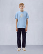Moose Knuckles Kids Kids Unisex Augustine T-Shirt SEA W/NAVY M15UT781 Detail3