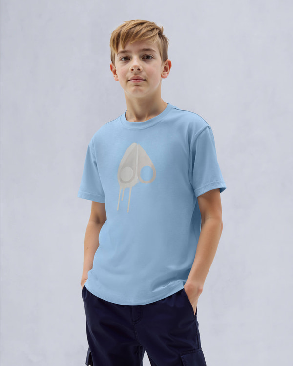 Moose Knuckles Kids Kids Unisex Augustine T-Shirt SEA W/NAVY M15UT781 Detail4