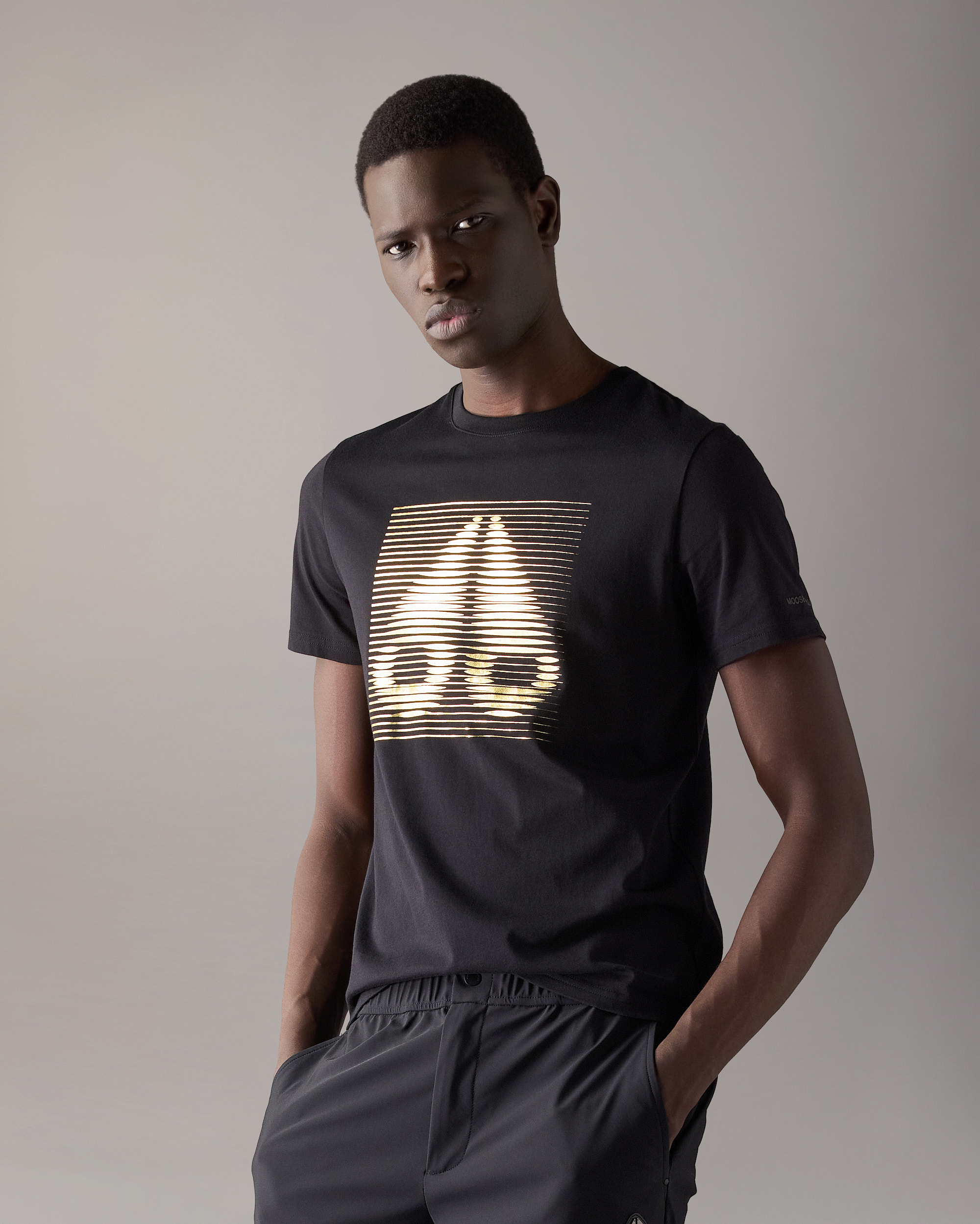 Moose Knuckles - M16MT729G - Gold Series Raydaze Logo T-Shirt - MENS -  - Front