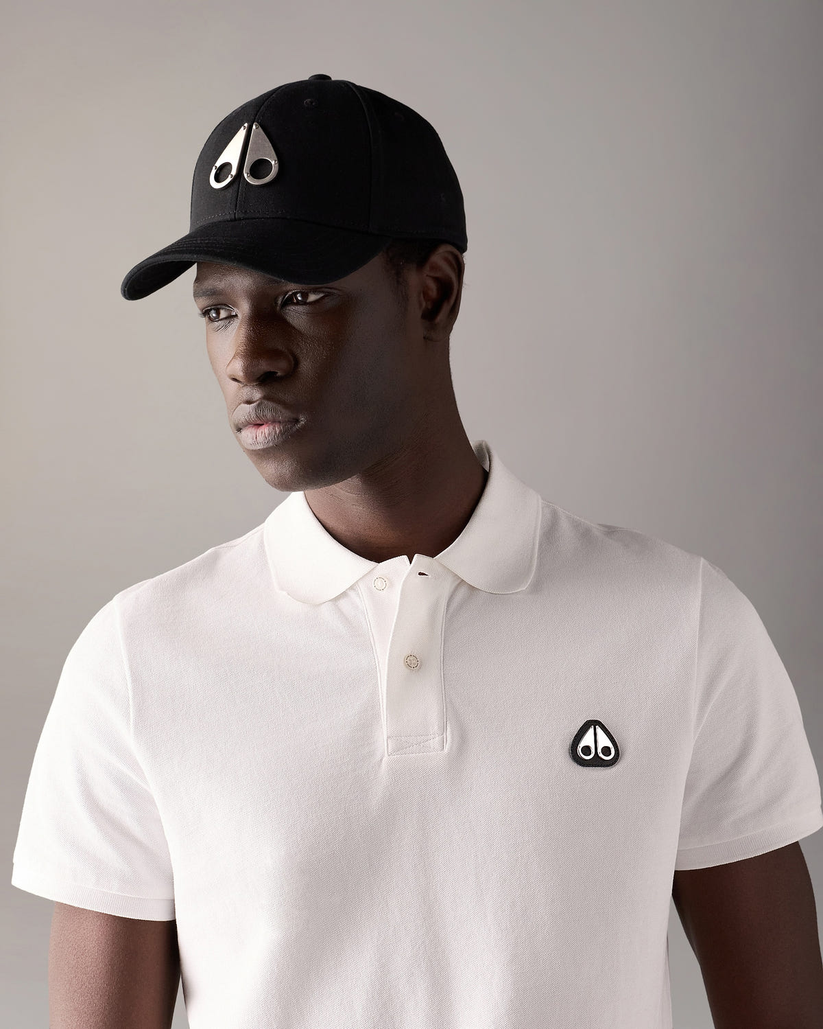 Moose Knuckles - M31MA534 - Logo Icon Baseball Cap - ACCESSORIES - Black / Nickel Logo - Front