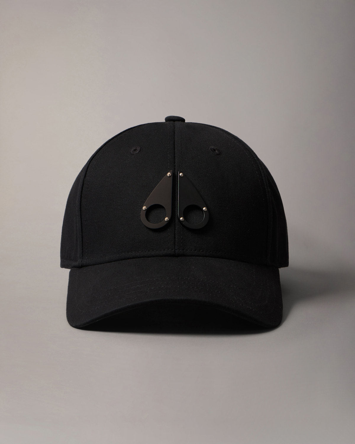 Moose Knuckles Accessories Logo Icon Baseball Cap Black / Nickel Logo M31MA534 - GM