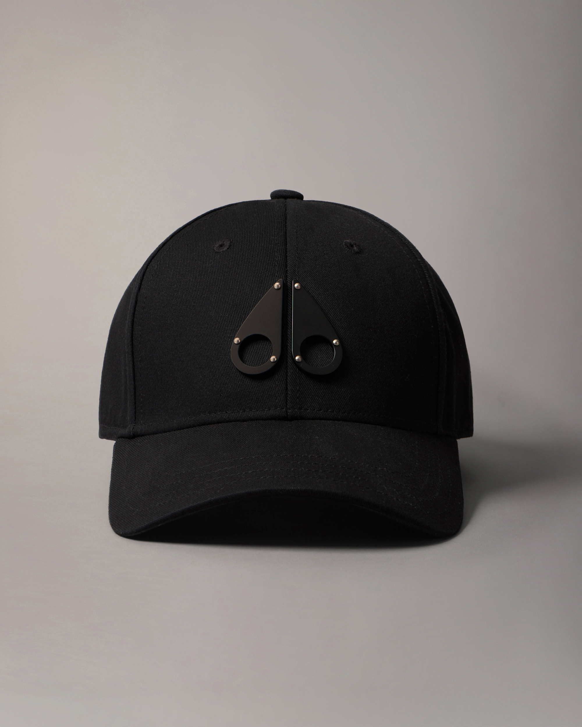 Moose Knuckles Accessories Logo Icon Baseball Cap Black / Nickel Logo M31MA534 - GM