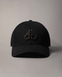 Moose Knuckles Accessories Logo Icon Baseball Cap Black / Nickel Logo M31MA534 - GM