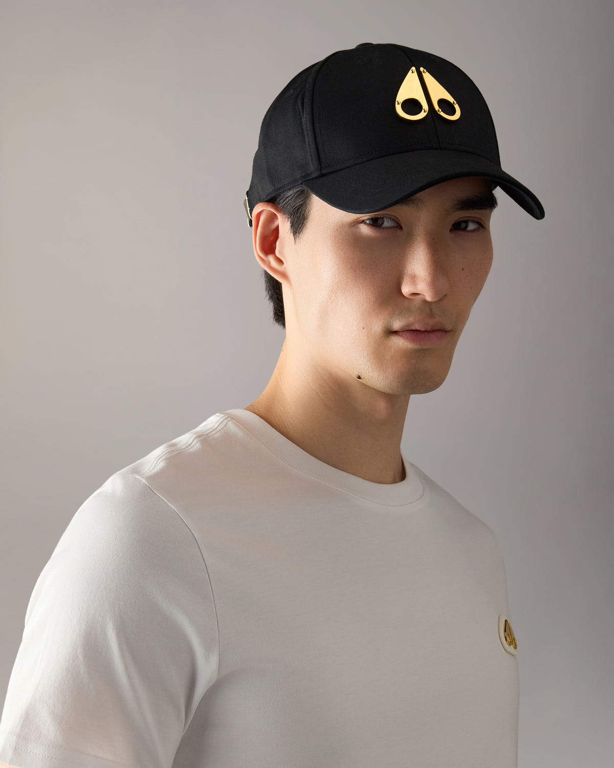 Moose Knuckles - M31MA535 - Gold Series Logo Icon Baseball Cap - ACCESSORIES - Black / Gold Logo - Front Category