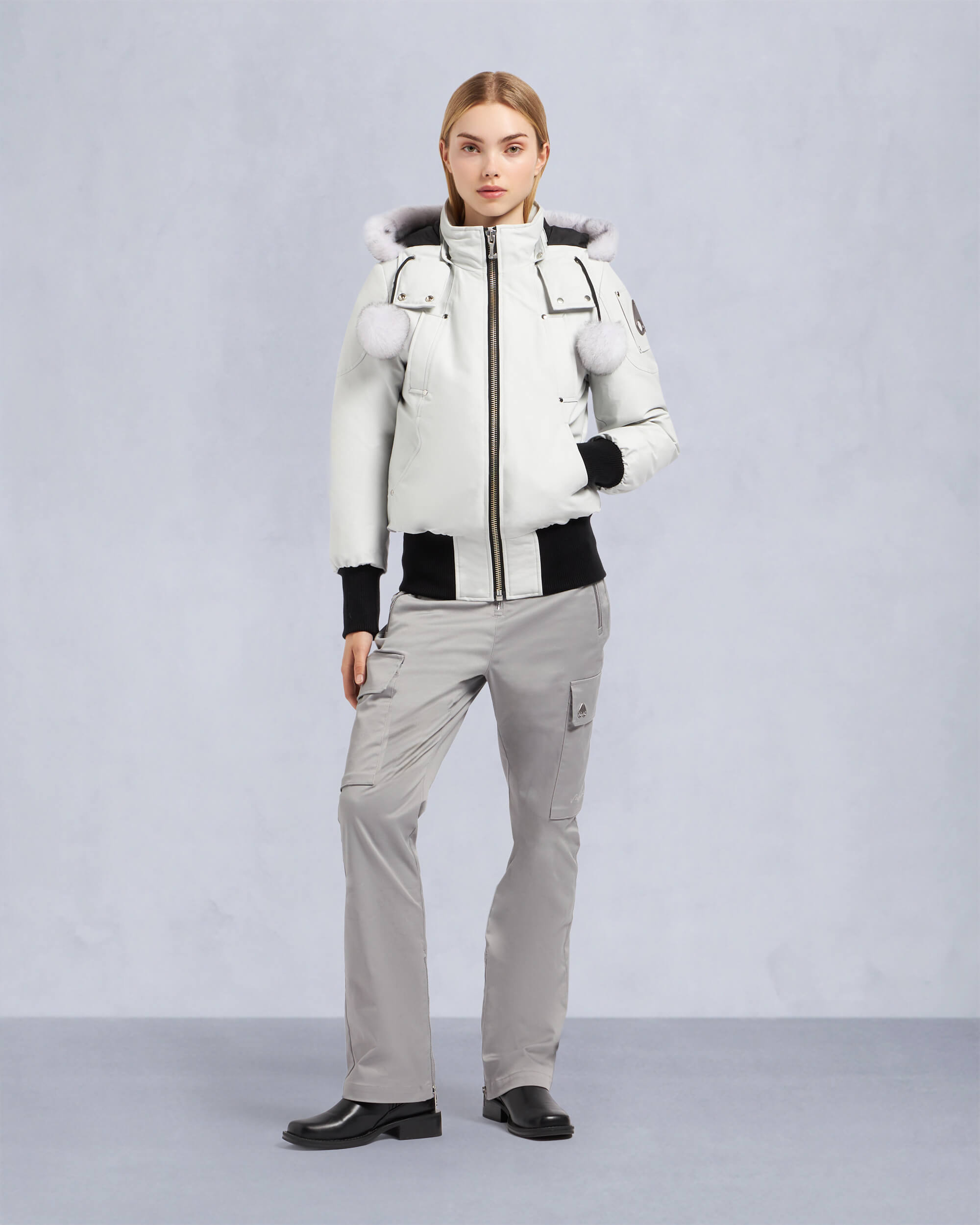 MOOSE KNUCKLES｜DOWN JACKETS (ORGINAL DEBBIE SHEARLING B Moose Knuckles Womens Down Bomber Debbie Shearling - Black