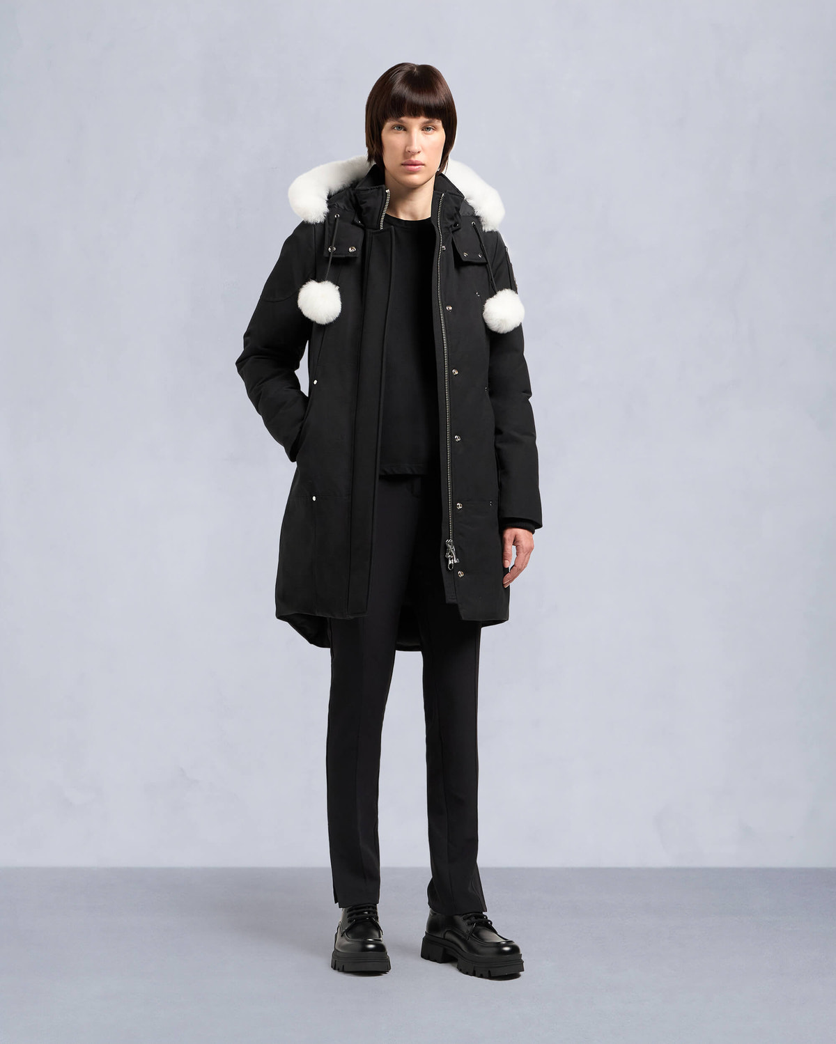 Moose Knuckles - M32LP203S - Original Stirling Parka Neoshear  - WOMENS - Black / Natural Shearling - Front Category