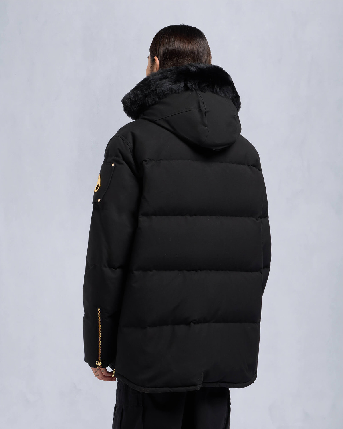 Moose Knuckles - M32MJ128GS - Gold Series Shearling 3Q Jacket - MENS - Black / Black Shearling - Back
