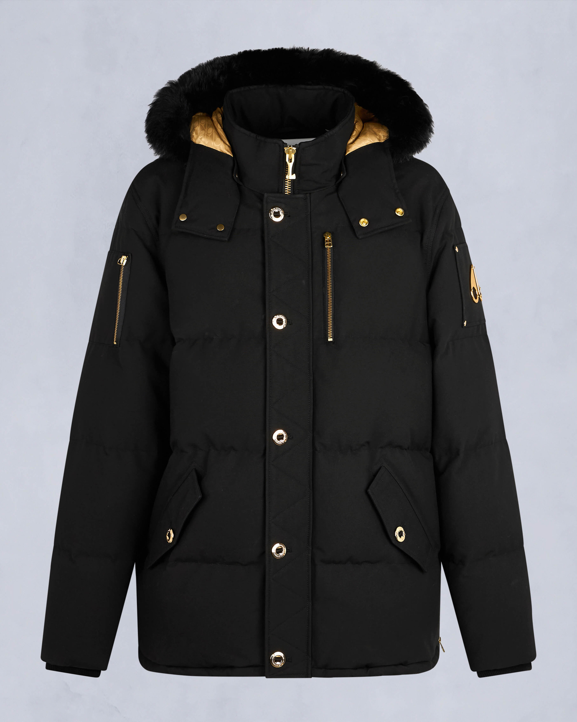 Moose Knuckles - M32MJ128GS - Gold Series Shearling 3Q Jacket - MENS - Black / Black Shearling - GM