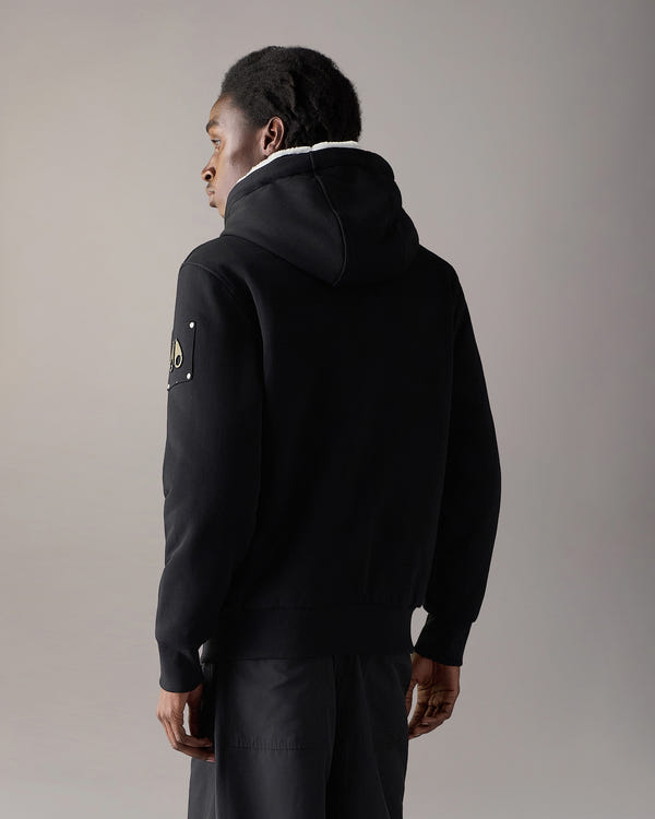 Moose Knuckles - M32MS600 - Classic Bunny Hoodie - MENS - Black / White Faux Fur - Back