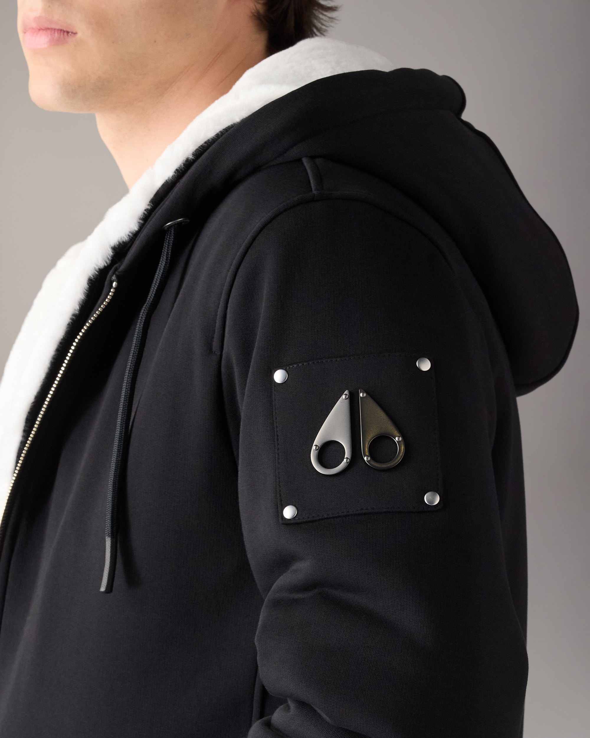 Moose Knuckles - M32MS600 - UNISEX CLASSIC BUNNY - MENS - Black / White Faux Fur - Detail6