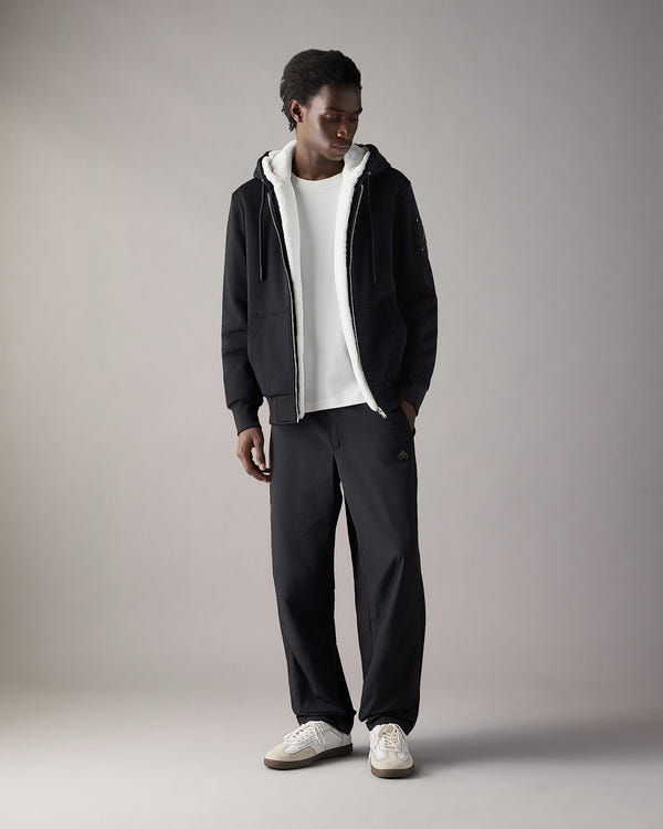 Moose Knuckles - M32MS600 - Classic Bunny Hoodie - MENS - Black / White Faux Fur - Front