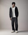 Moose Knuckles - M32MS600 - Classic Bunny Hoodie - MENS - Black / White Faux Fur - Front