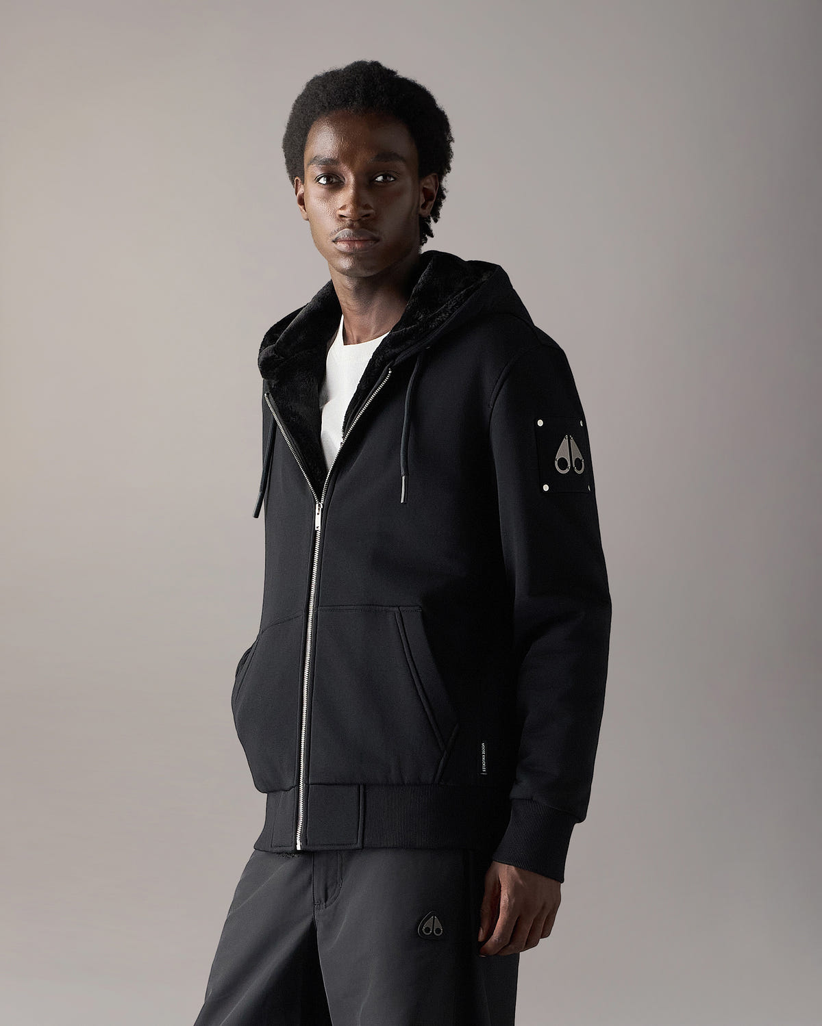 Moose Knuckles - M32MS600 - Classic Bunny Hoodie - MENS - Black - Front Category