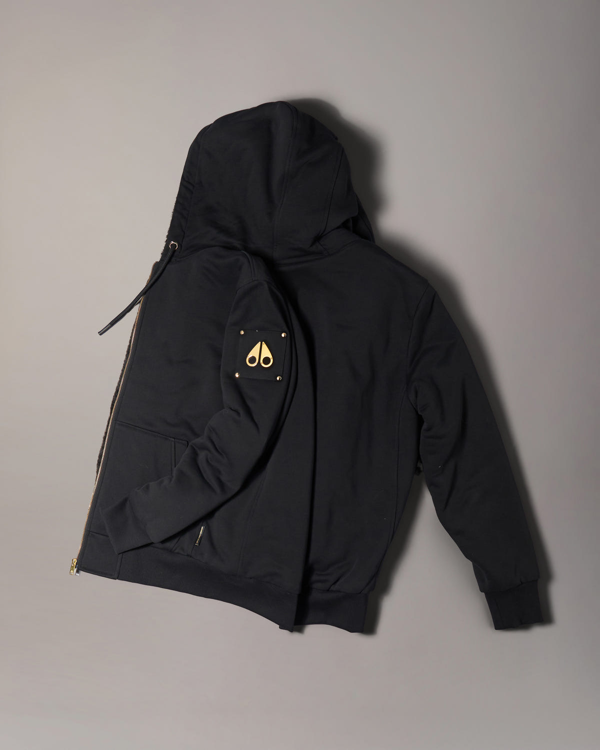 Moose Knuckles - M32MS600G - Gold Series Classic Bunny Hoodie - MENS - Black / Black Faux Fur - Detail10