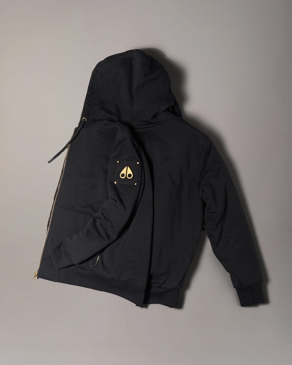Moose Knuckles - M32MS600G - Gold Series Classic Bunny Hoodie - MENS - Black / Black Faux Fur - Detail10