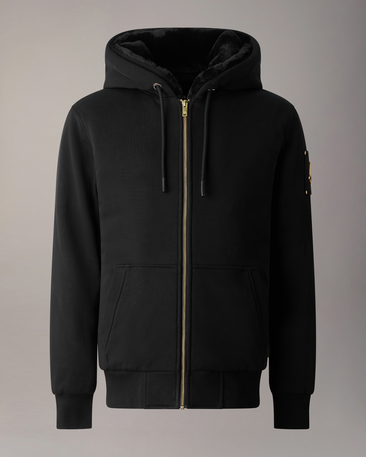 Moose Knuckles - M32MS600G - Gold Series Classic Bunny Hoodie - MENS - Black / Black Faux Fur - Detail8
