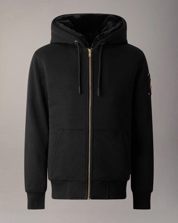 Moose Knuckles - M32MS600G - Gold Series Classic Bunny Hoodie - MENS - Black / Black Faux Fur - Detail8