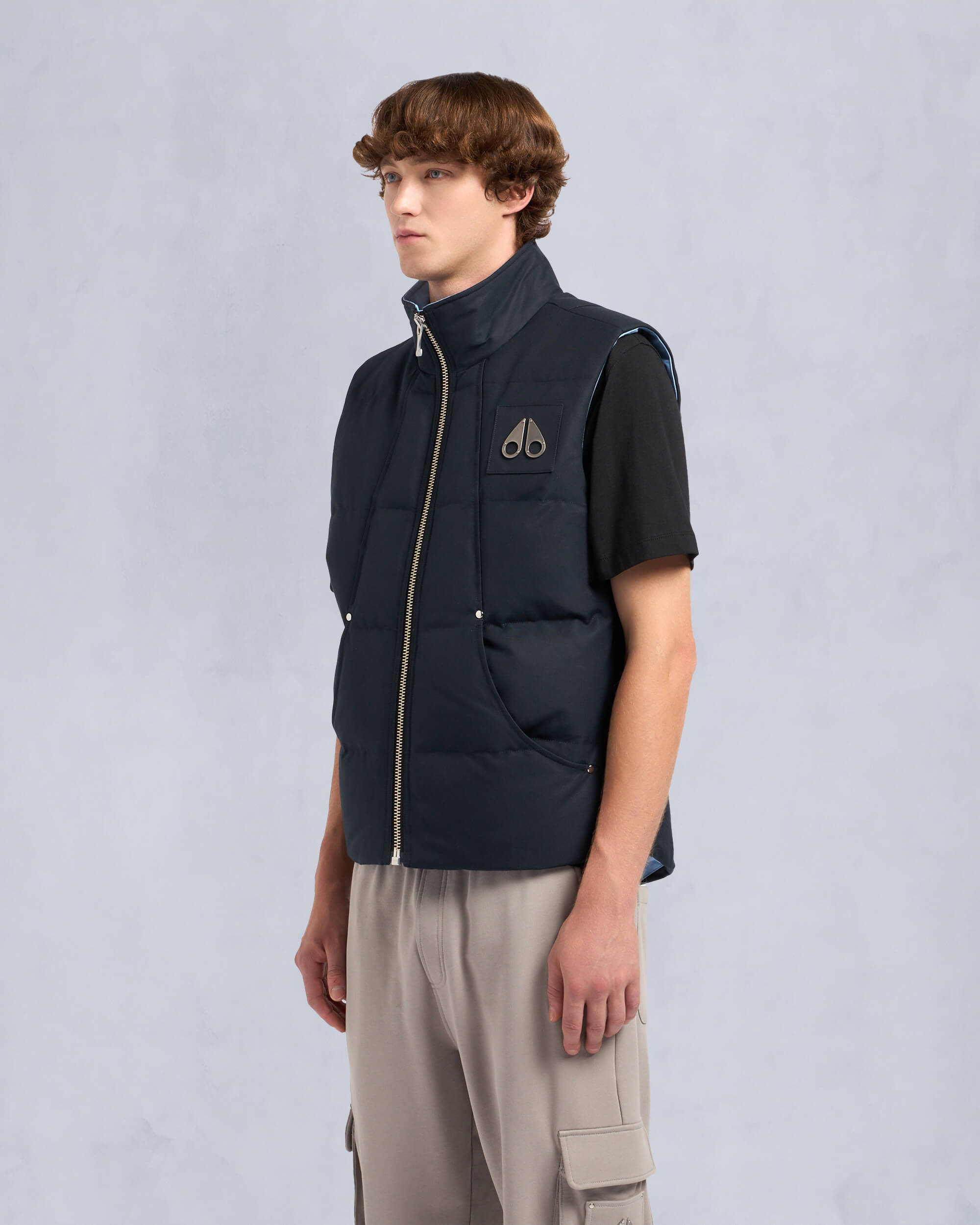 Moose Knuckles - M32MV474H1 - Montreal Tonal Vest  - MENS - Navy / rain - Front