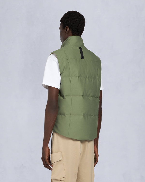Moose Knuckles Mens Montreal Tonal Vest  KELP W/TANNED M32MV474H1 Back