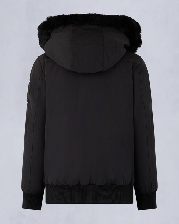 Moose Knuckles - M32UB035GS - Kids  Unisex Gold Series Bomber Jacket - KIDS - Black / Black Shearling - Detail2