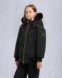 Moose Knuckles - M32UB035GS - Kids  Unisex Gold Series Bomber Jacket - KIDS - Black / Black Shearling - Front