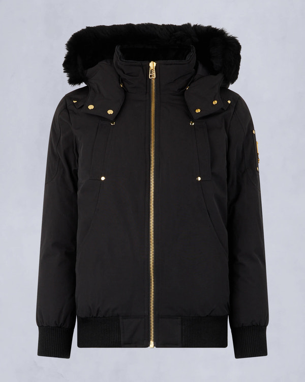 Moose Knuckles - M32UB035GS - Kids  Unisex Gold Series Bomber Jacket - KIDS - Black / Black Shearling - GM