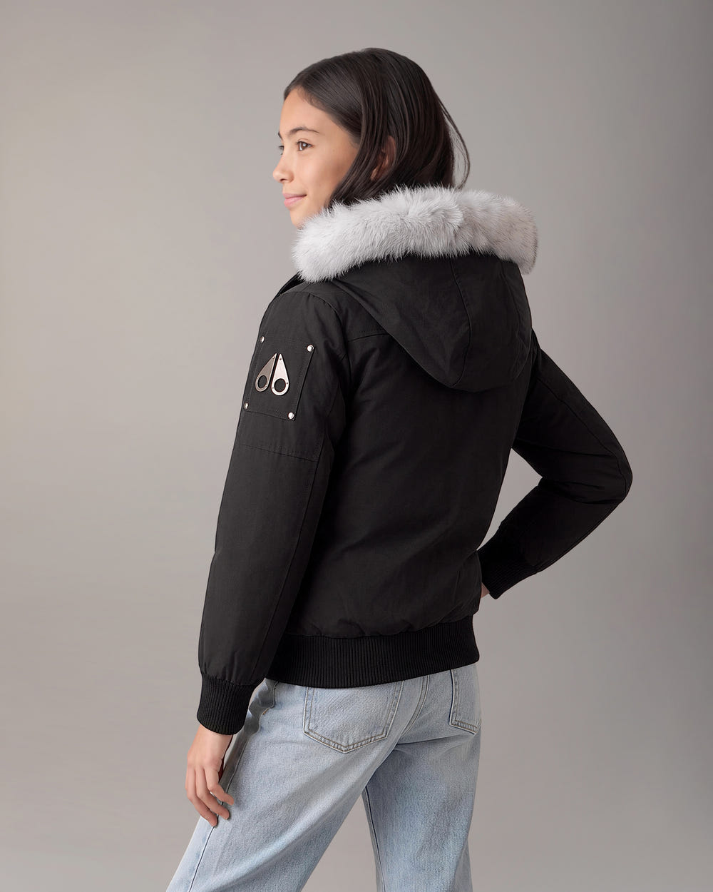 Moose Knuckles - M32UB035S - Kids Original Down Bomber Jacket - KIDS - Black / Natural Shearling - Detail2
