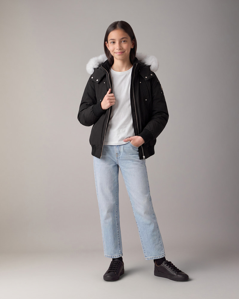 Moose Knuckles - M32UB035S - Kids Original Down Bomber Jacket - KIDS - Black / Natural Shearling - Detail5