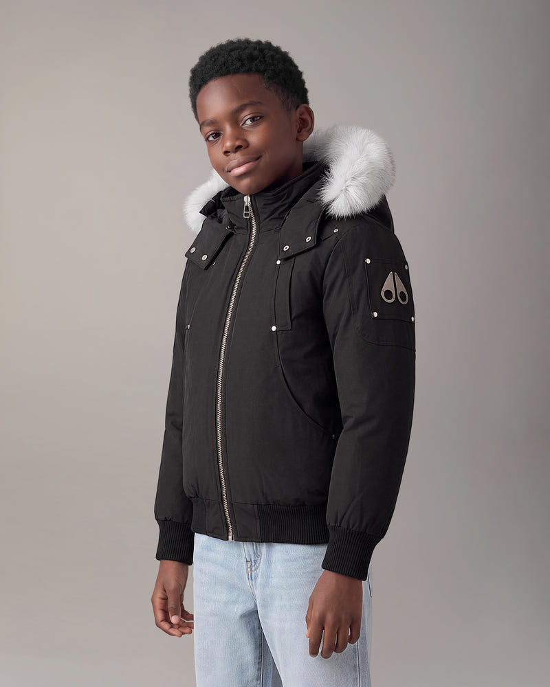 Moose Knuckles - M32UB035S - Kids Original Down Bomber Jacket - KIDS - Black / Natural Shearling - Front Category
