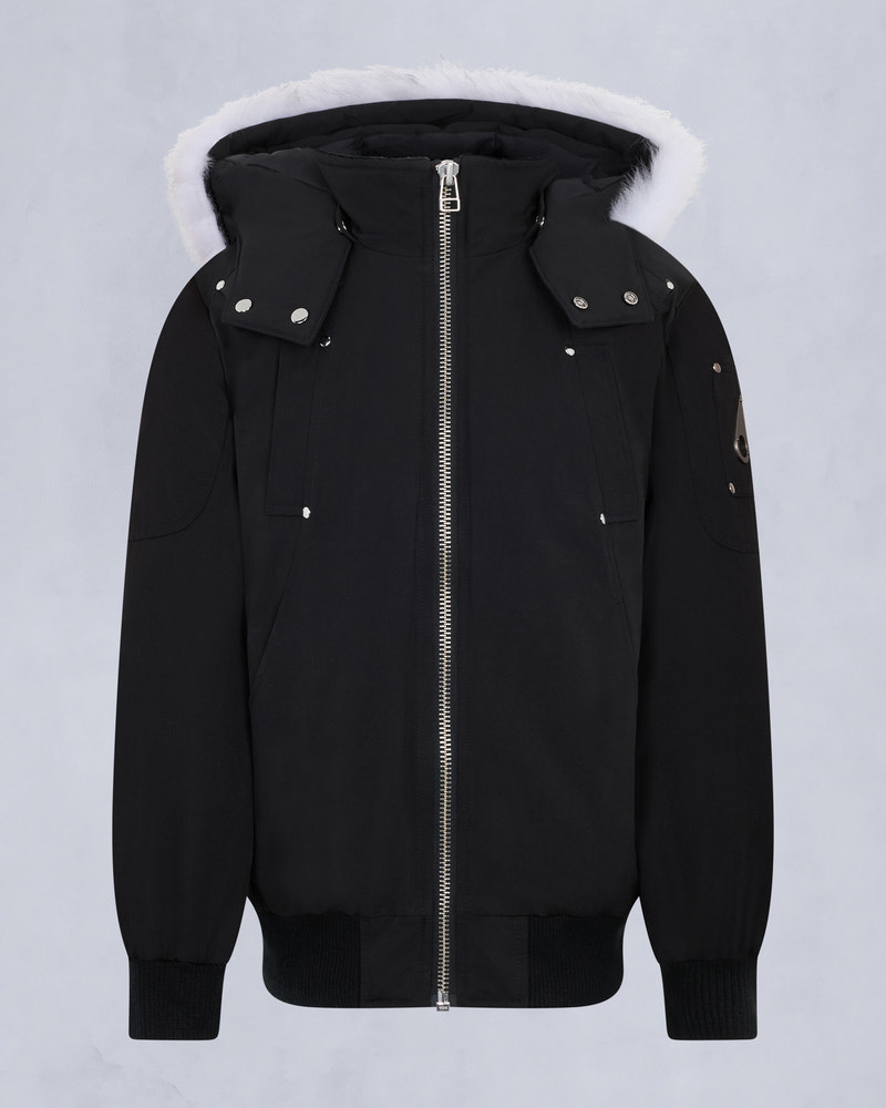 Moose Knuckles - M32UB035S - Kids Unisex Original Shearling Trim Bomber  - KIDS - Black / Natural Shearling - GM