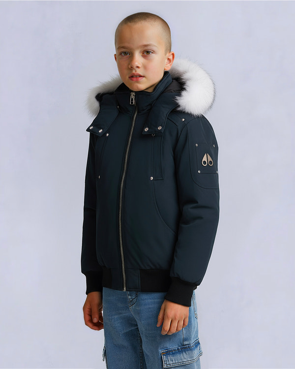Moose Knuckles - M32UB035S - Kids Unisex Original Shearling Trim Bomber  - KIDS - Navy / Natural Shearling - Detail5