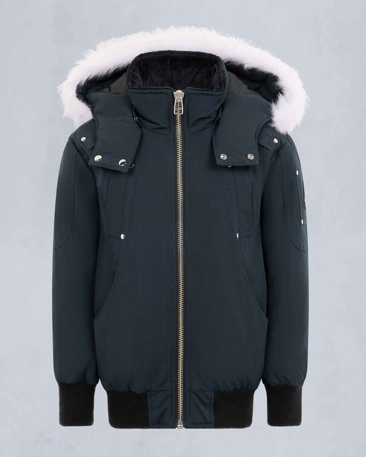 Moose Knuckles - M32UB035S - Kids Unisex Original Shearling Trim Bomber  - KIDS - Navy / Natural Shearling - GM