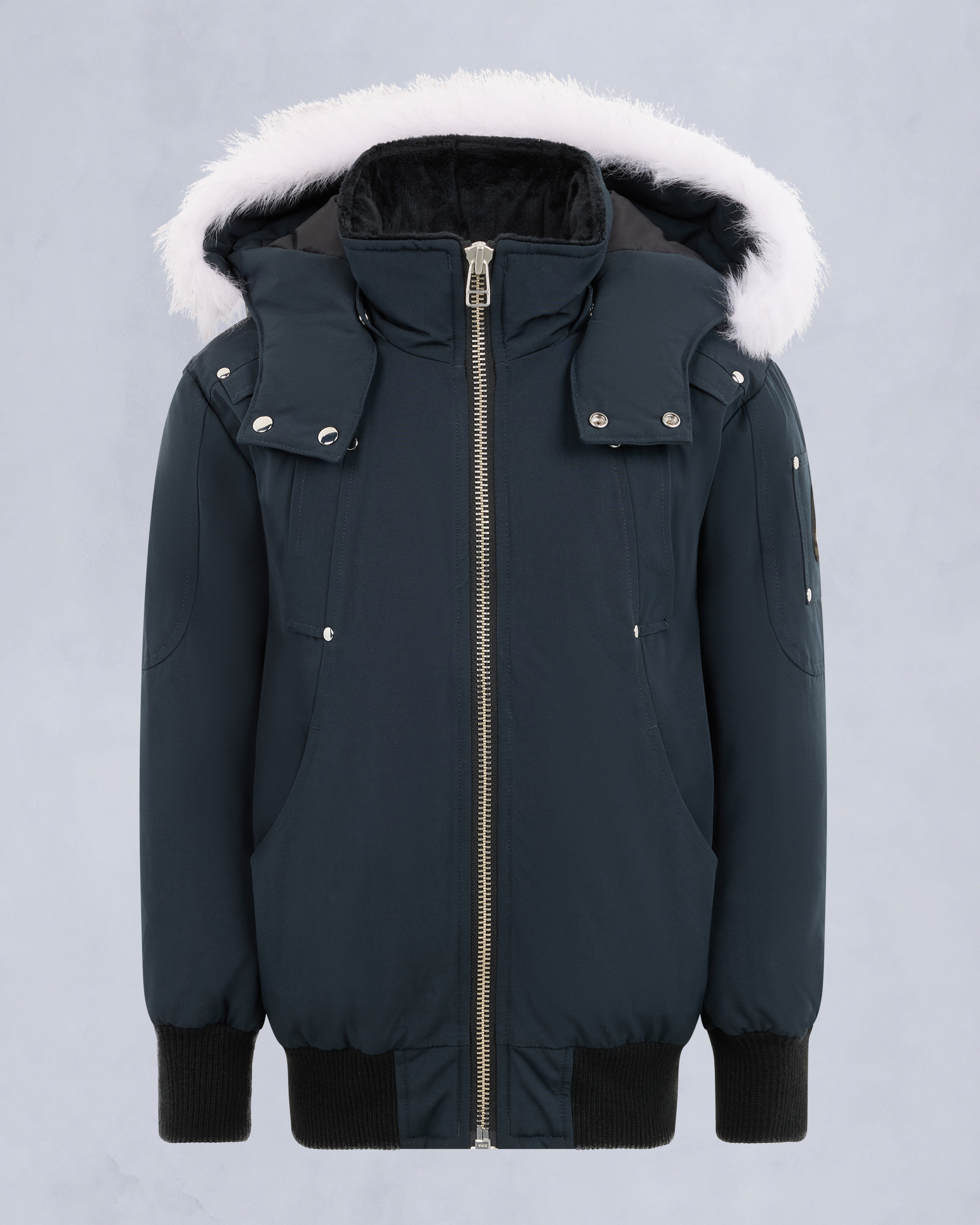 Moose Knuckles - M32UB035S - Kids Unisex Original Shearling Trim Bomber  - KIDS - Navy / Natural Shearling - GM