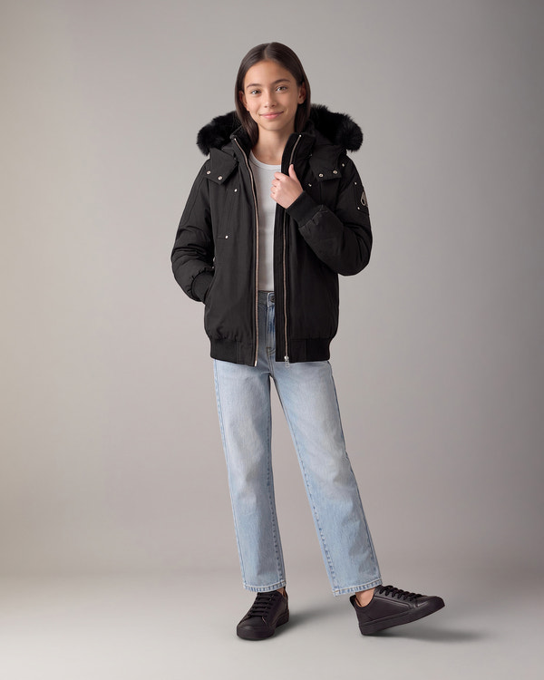 Moose Knuckles - M32UB035S - Kids Original Down Bomber Jacket - KIDS - Black / Black Shearling - Detail5